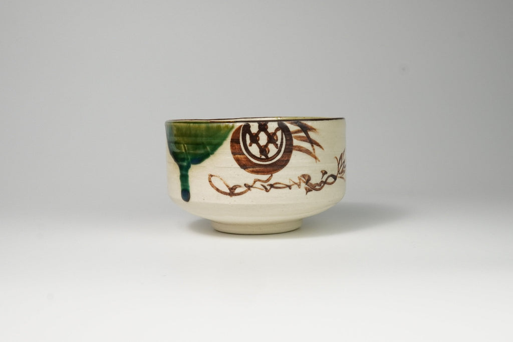 Oribe - style Chawan — Traditional Matcha Tea Bowl - Yamada Chaya