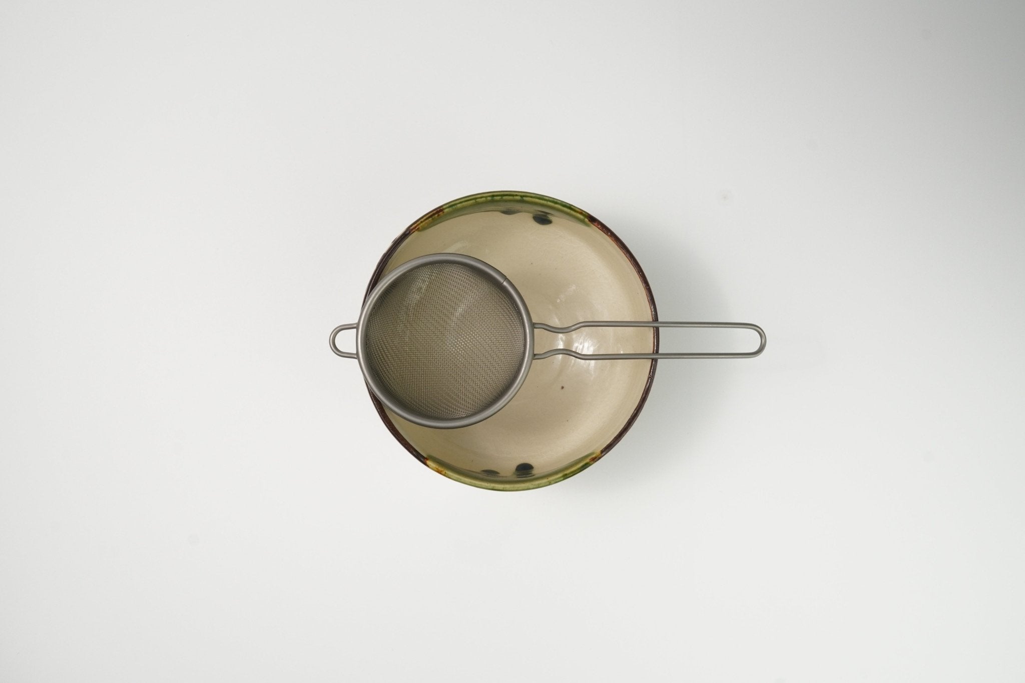 Oribe - style Chawan — Traditional Matcha Tea Bowl - Yamada Chaya