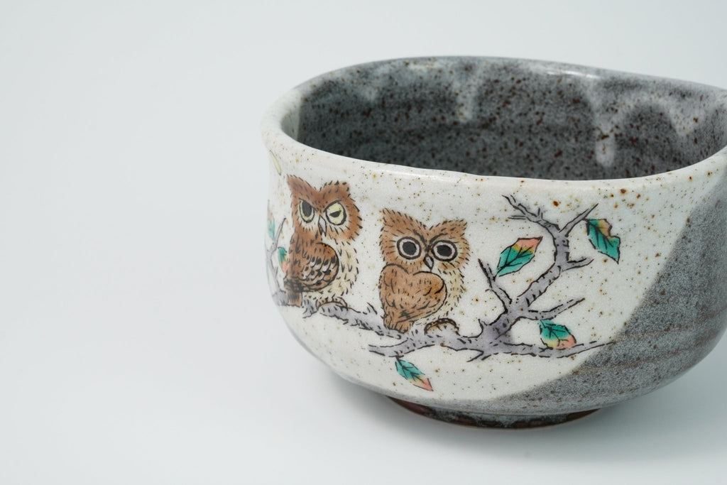 Kutani Ware Chawan – Fukuro (Owl) - Yamada Chaya