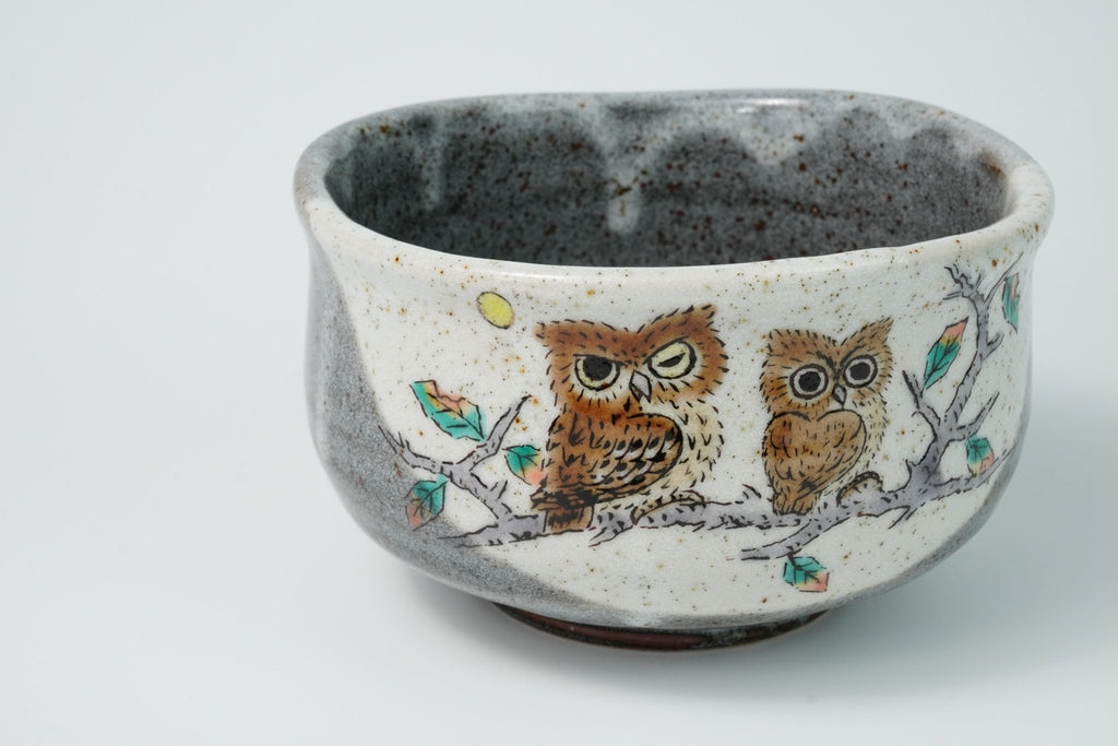 Kutani Ware Chawan – Fukuro (Owl) - Yamada Chaya