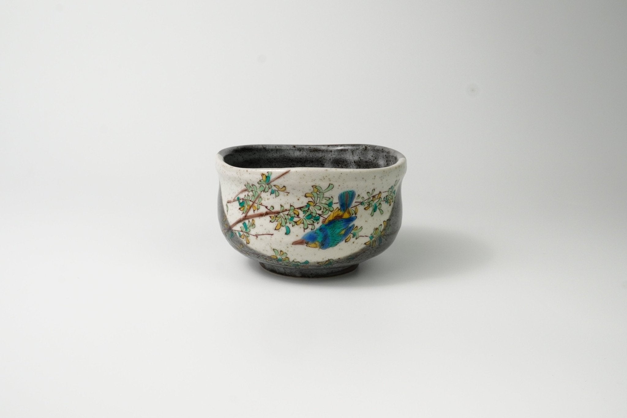 Kutani Ware Chawan – Kawasemi (Kingfisher) - Yamada Chaya