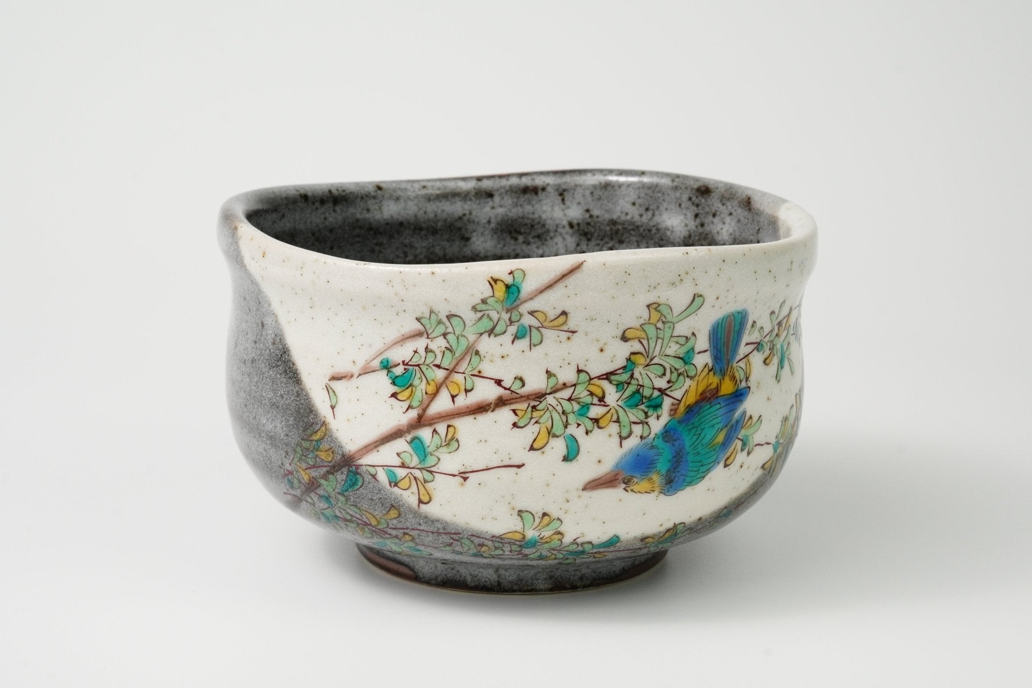 Kutani Ware Chawan – Kawasemi (Kingfisher) - Yamada Chaya