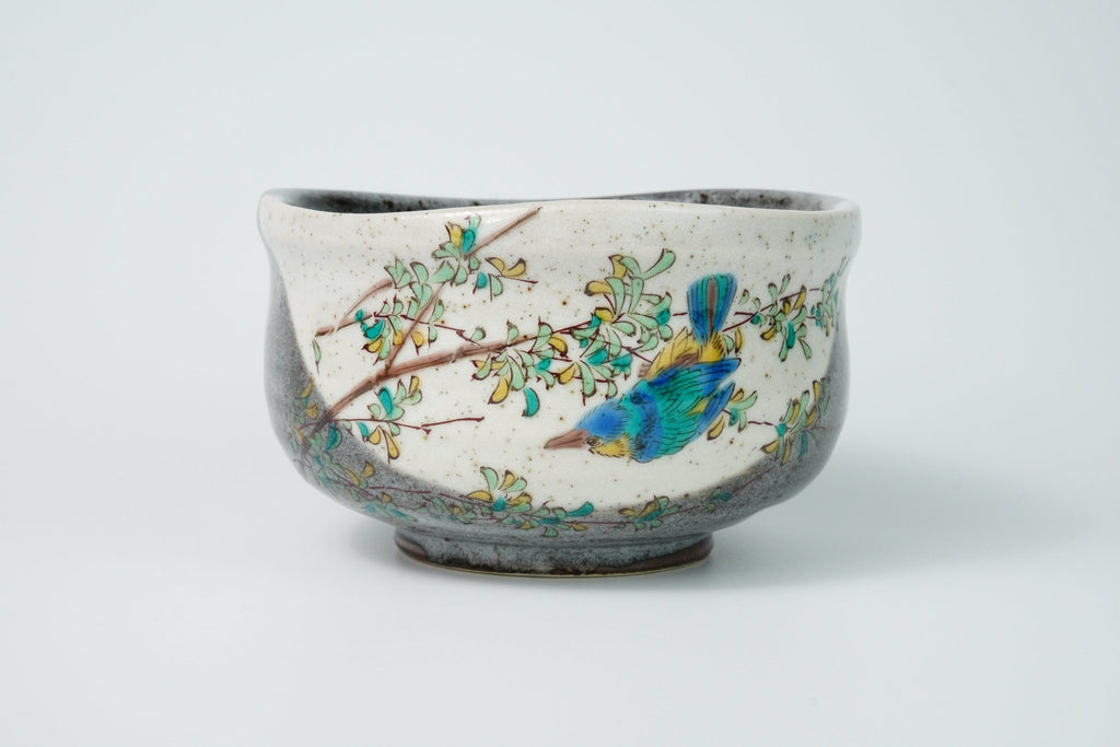 Kutani Ware Chawan – Kawasemi (Kingfisher) - Yamada Chaya