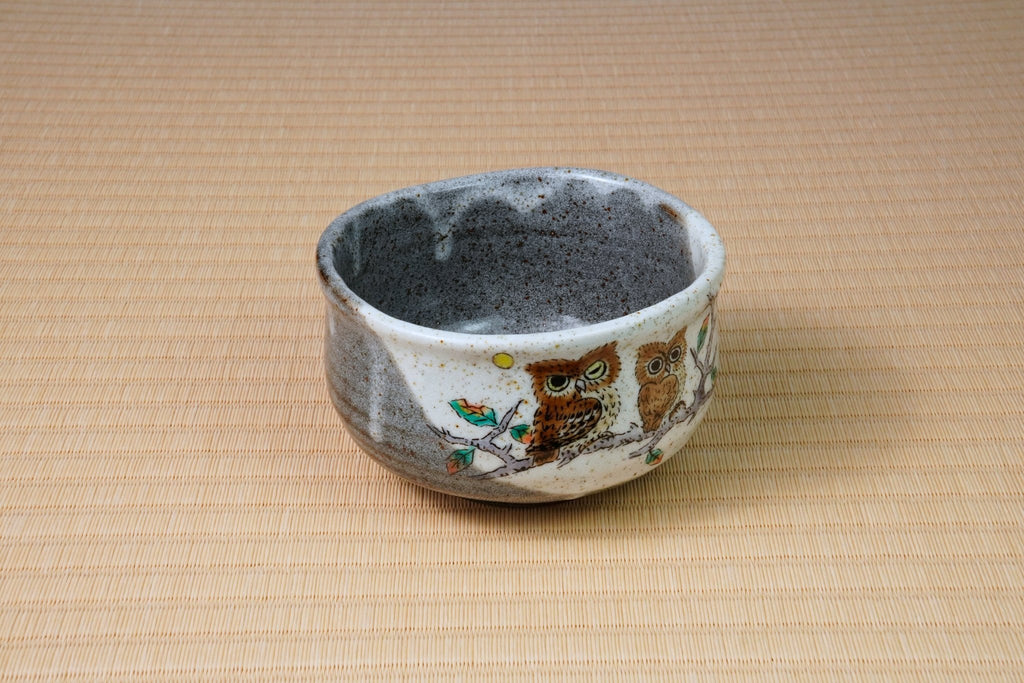 Kutani Ware Chawan – Fukuro (Owl) - Yamada Chaya