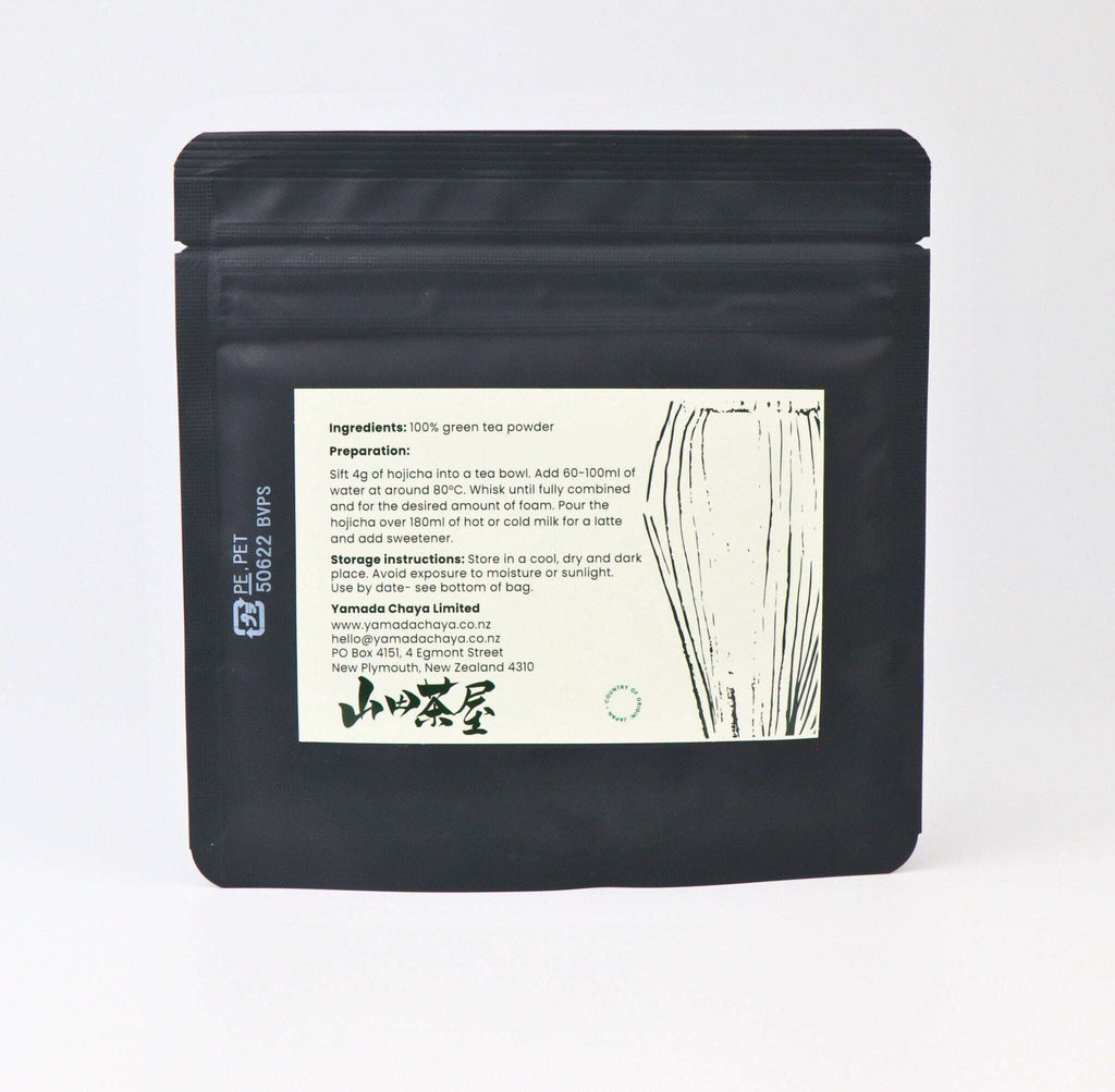 Hōjicha (JAS Organic) 40g bag reverse - Yamada Chaya