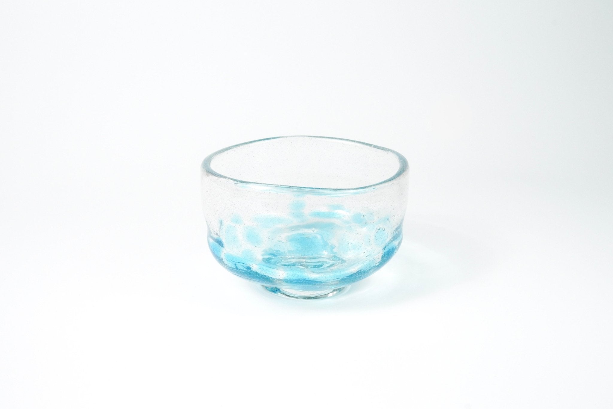 Handblown Blue Glass Chawan — Matcha Tea Bowl - Yamada Chaya