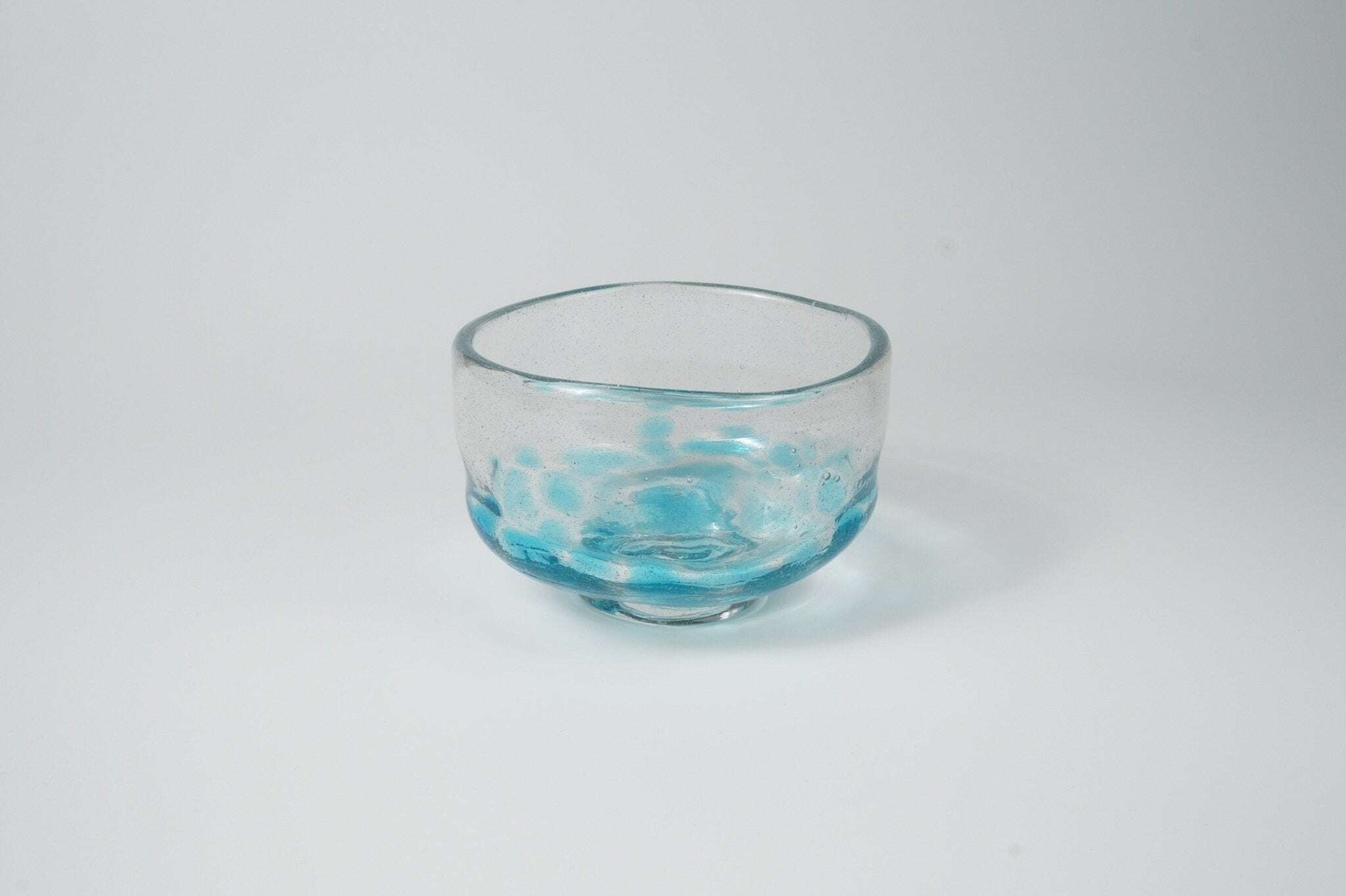 Handblown Blue Glass Chawan — Matcha Tea Bowl - Yamada Chaya