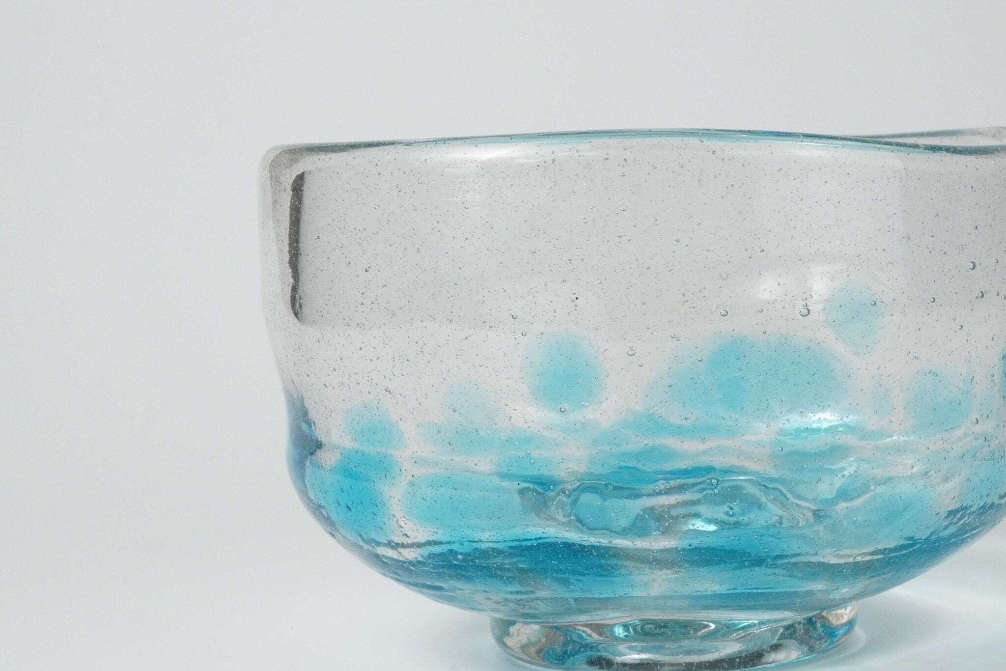 Handblown Blue Glass Chawan — Matcha Tea Bowl - Yamada Chaya