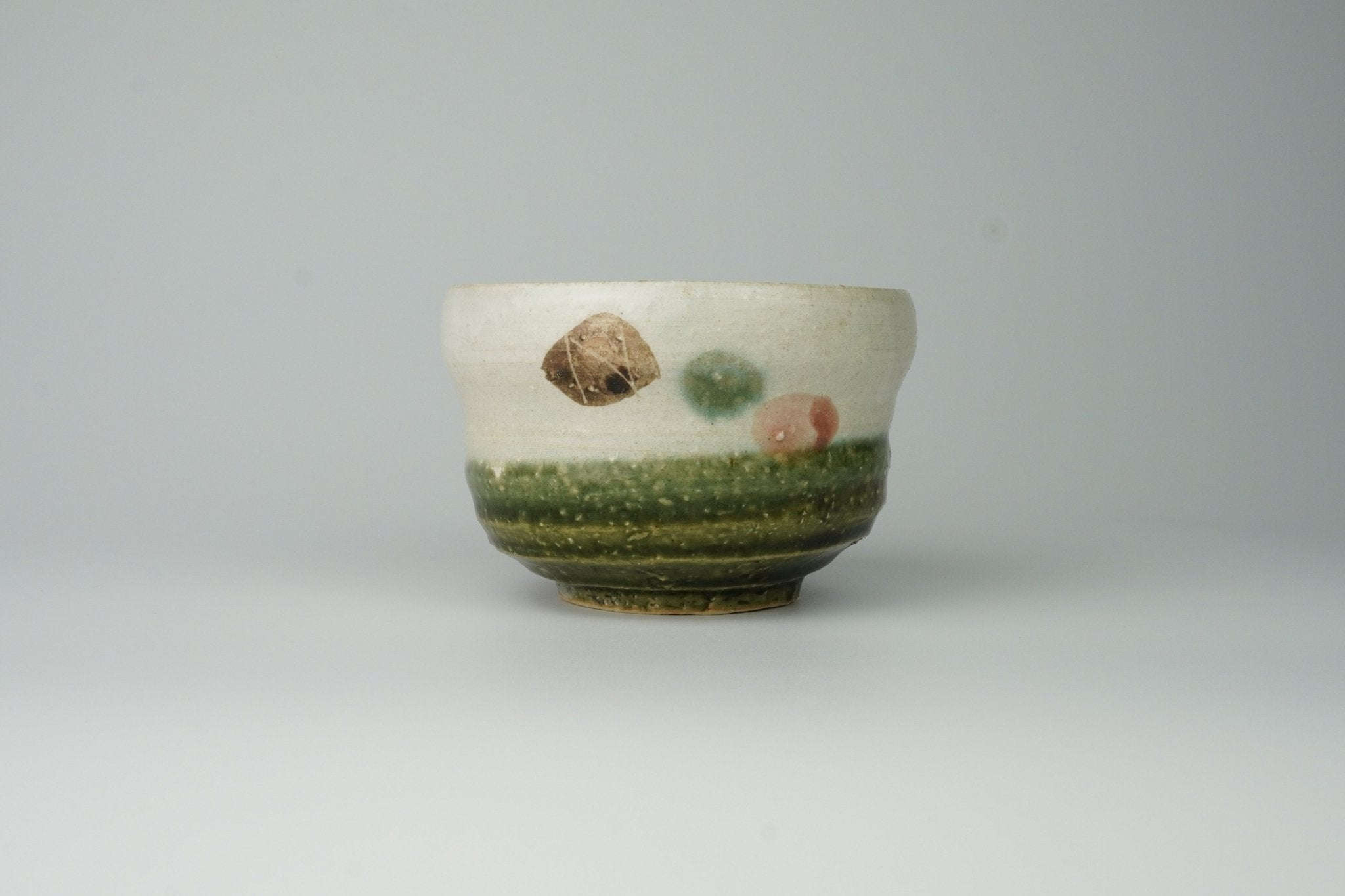 Konabiki Oribe Chawan - Traditional Matcha Tea Bowl - Yamada Chaya