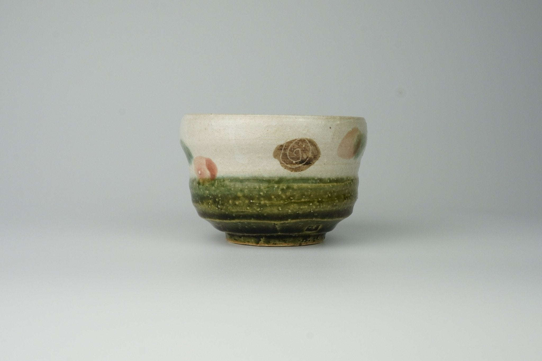 Konabiki Oribe Chawan - Traditional Matcha Tea Bowl - Yamada Chaya