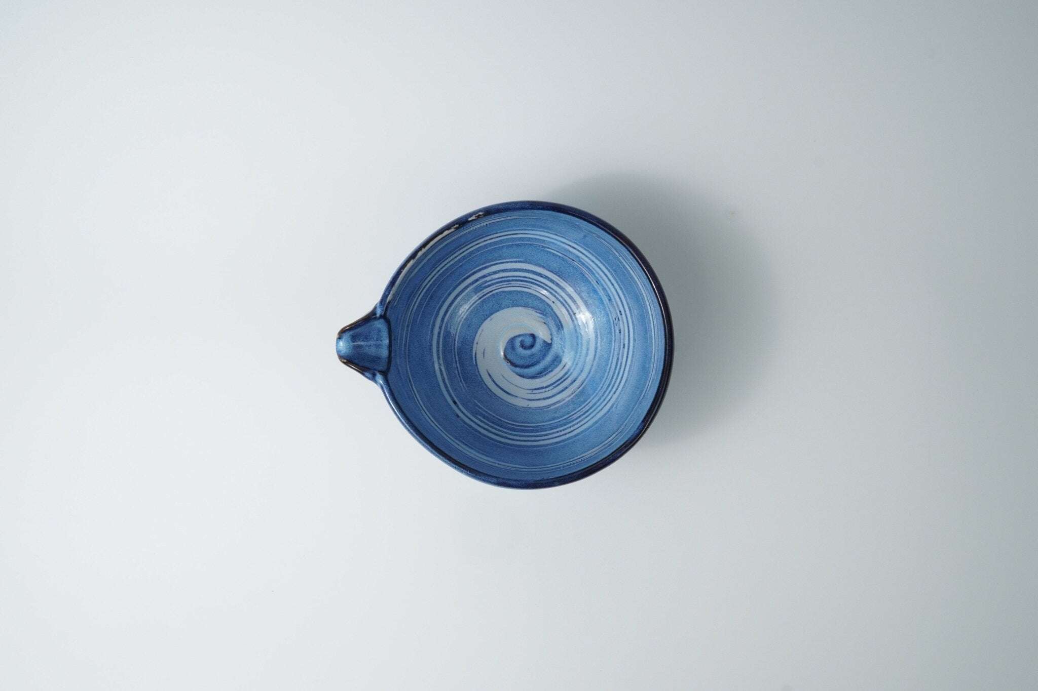 Large Spouted Tea Bowl — Light Blue and White Yamada Chaya