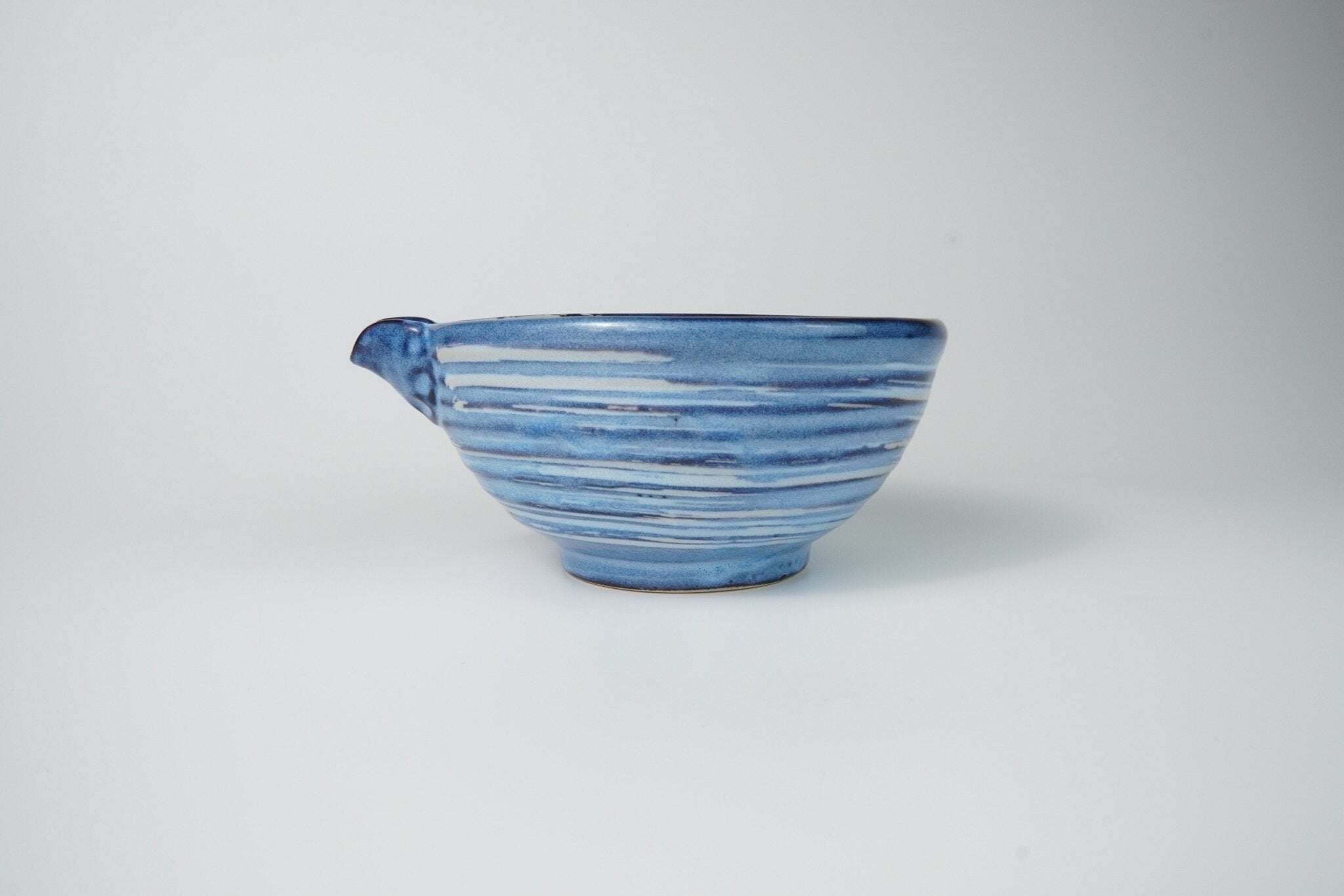 Large Spouted Tea Bowl — Light Blue and White Yamada Chaya