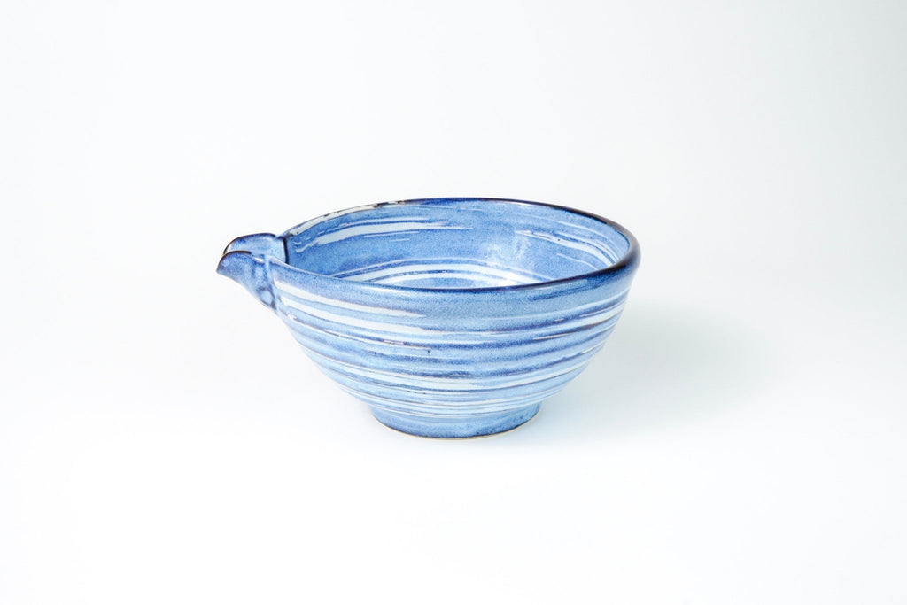 Large Spouted Tea Bowl — Light Blue and White - Yamada Chaya