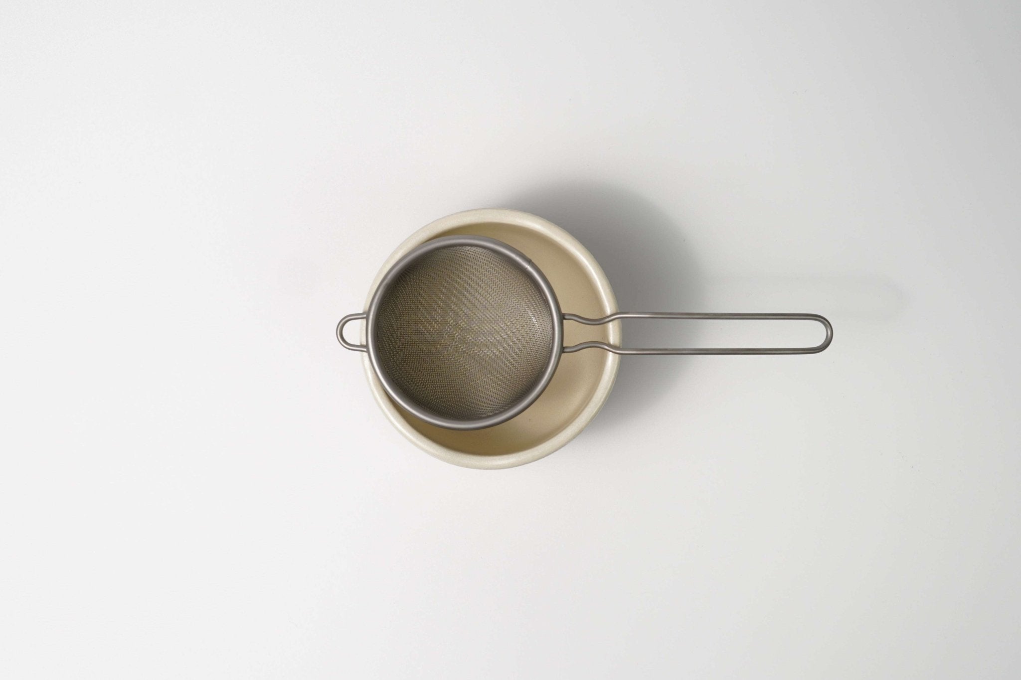 Mini Chawan with Blue Stripe Design — Matcha Tea Bowl - Yamada Chaya