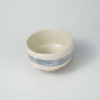 Mini Chawan with Blue Stripe Design — Matcha Tea Bowl Yamada Chaya