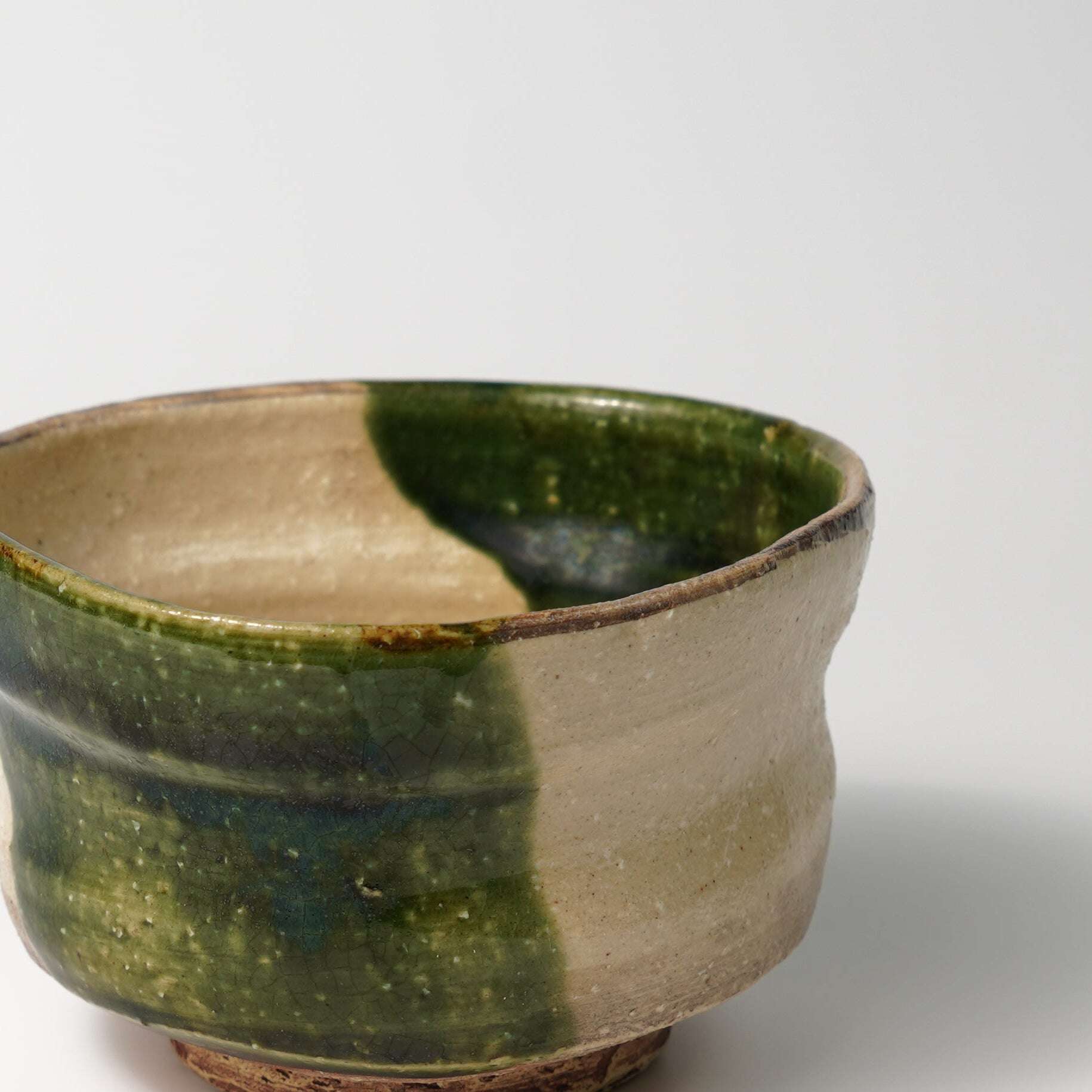 Oribe Chawan in Traditional Style — Matcha Tea Bowl - Yamada Chaya