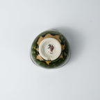 Oribe Chawan with Hand Painted Floral Design — Matcha Tea Bowl Yamada Chaya