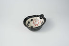 Oribe Katakuchi Bowl with Hand Painted Leaf & Berry Design — Matcha Tea Bowl Yamada Chaya