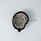 Oribe Katakuchi Bowl with Hand Painted Leaf & Berry Design — Matcha Tea Bowl Yamada Chaya