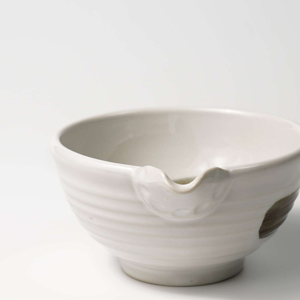 Small Spouted Tea Bowl — Brown Swirl Design - Yamada Chaya