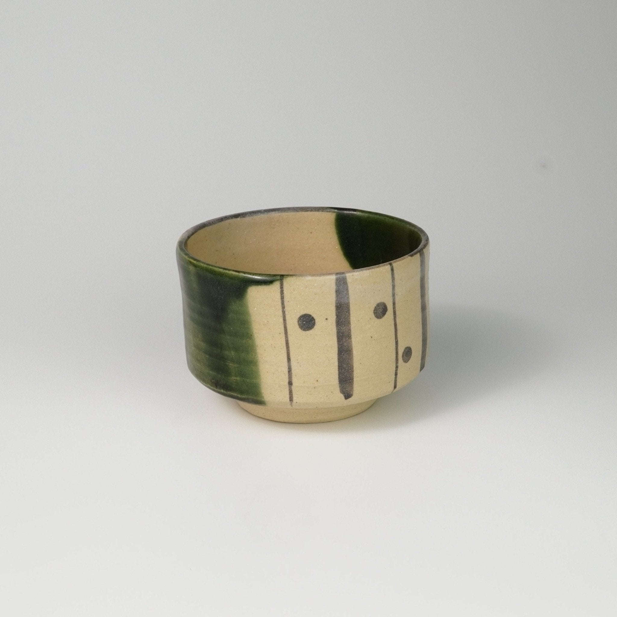 Yume Oribe Chawan — Traditional Matcha Tea Bowl - Yamada Chaya